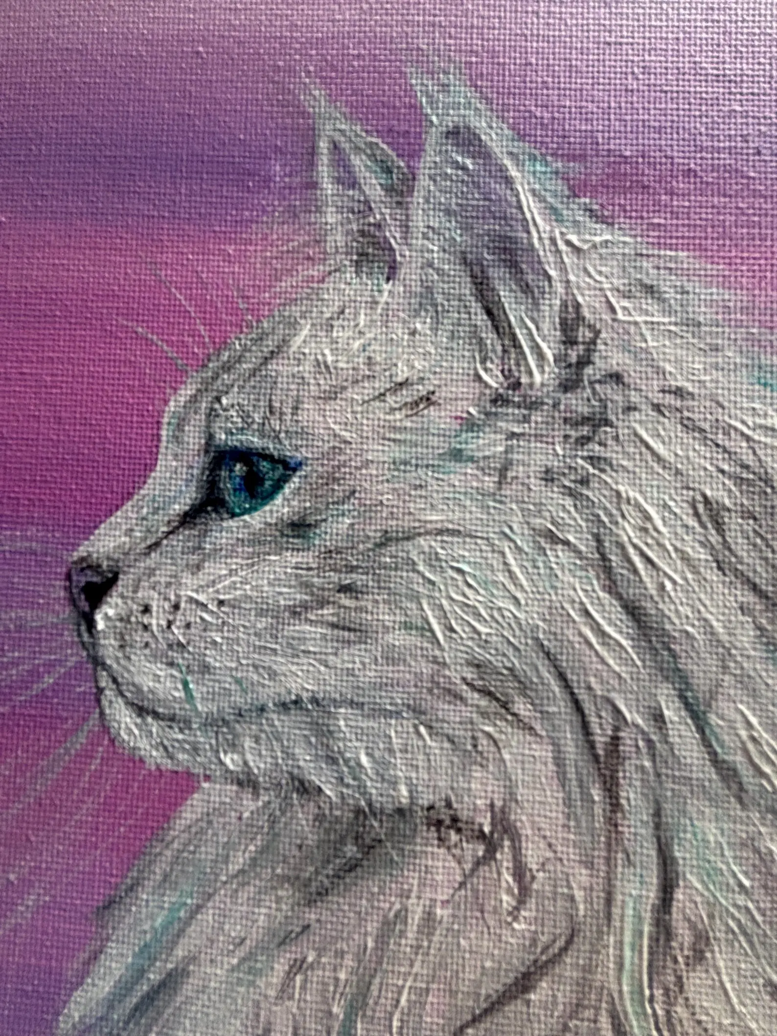 Maine Coon Cat Painting, Original Acrylic Art, Wall Art 20 x 20 cm - Image 2